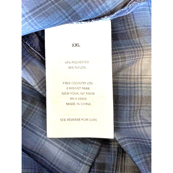 Free Country Excursion THIN Long Sleeve BLUE Shirt MEN XXL, 2X, XXLARGE NEW - Picture 11 of 11